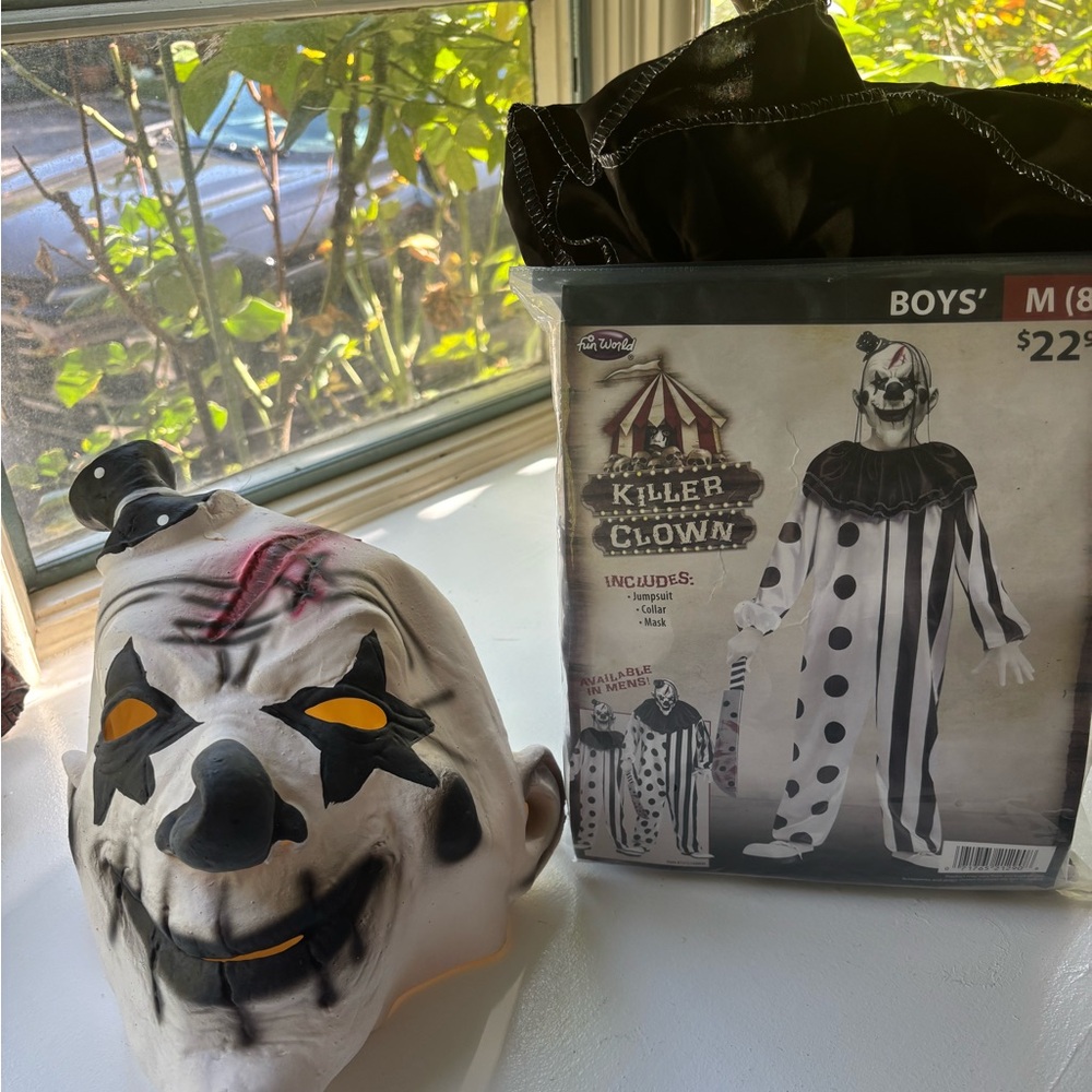 Killer Clown Boys' Costume - Black and White